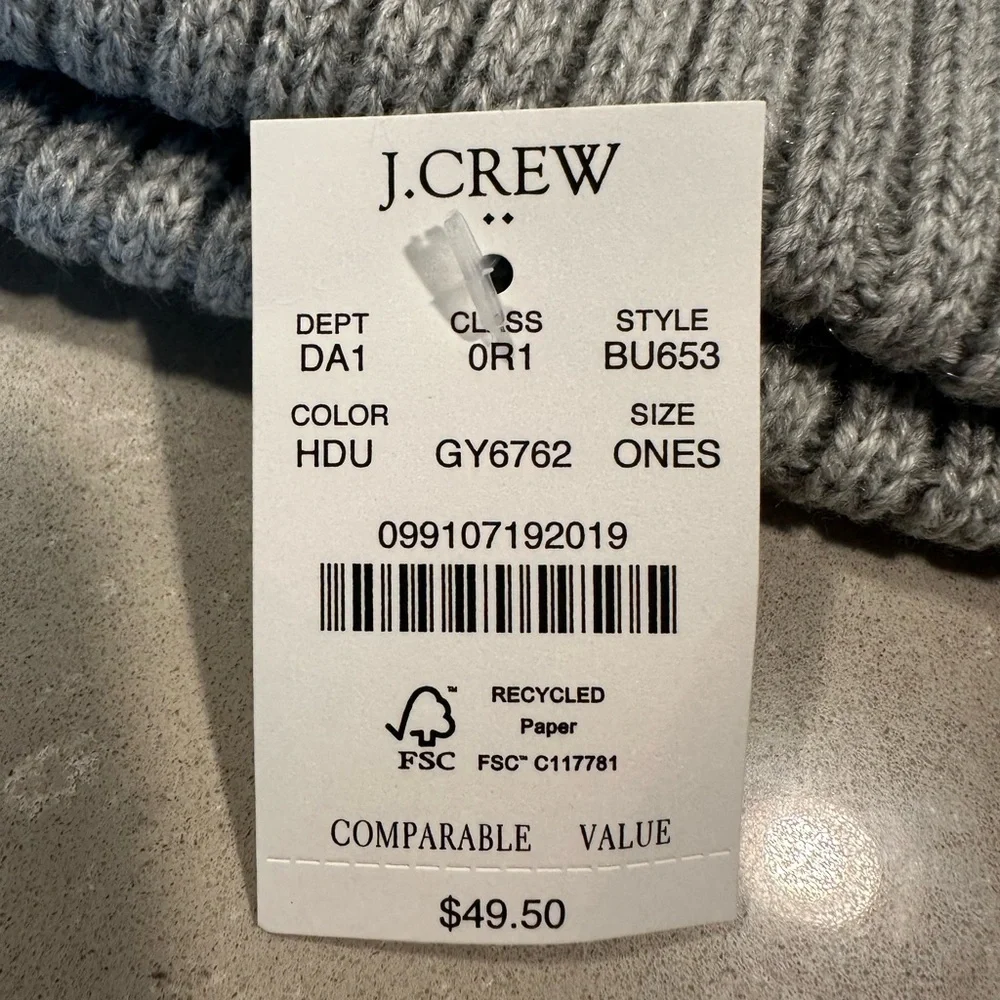 J Crew Cable Knit Pom Pom Hat